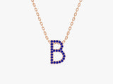 Sapphire Letter Necklace in 14k Solid Gold