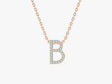 Aquamarine Letter Necklace in 14k Solid Gold