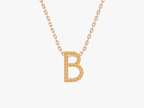 Citrine Letter Necklace in 14k Solid Gold