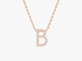 Diamond Birthstone Letter Necklace in 14k Solid Gold