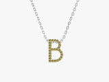 Peridot Letter Necklace in 14k Solid Gold