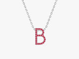 Ruby Letter Necklace in 14k Solid Gold
