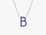 Sapphire Letter Necklace in 14k Solid Gold