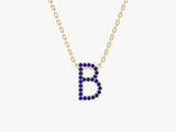 Sapphire Letter Necklace in 14k Solid Gold