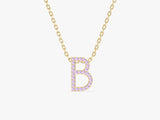 Alexandrite Letter Necklace in 14k Solid Gold