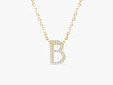 Diamond Birthstone Letter Necklace in 14k Solid Gold