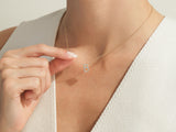 Ruby Letter Necklace in 14k Solid Gold
