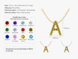 Peridot Letter Necklace in 14k Solid Gold