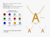 Citrine Letter Necklace in 14k Solid Gold