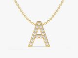 Diamond Birthstone Letter Necklace in 14k Solid Gold