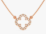 Diamond Birthstone Clover Necklace in 14k Solid Gold