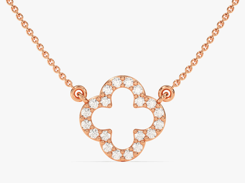 Lucky Clover Diamond Pendant Necklace
