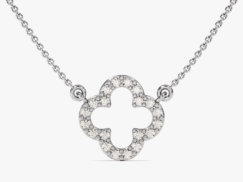 Diamond Birthstone Clover Necklace in 14k Solid Gold