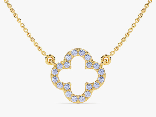 Alexandrite Clover Necklace in 14k Solid Gold