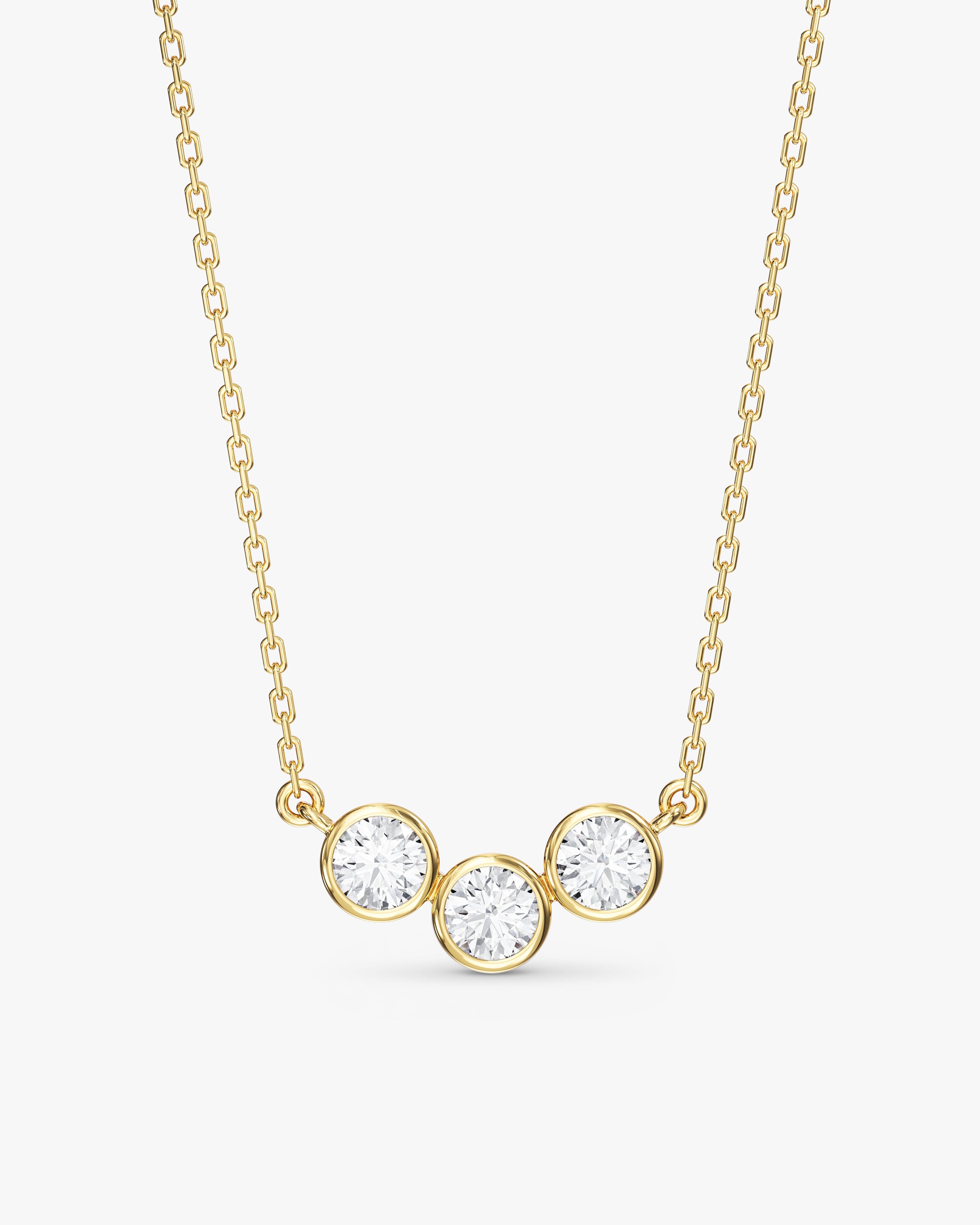 Trio-Bezel Set Necklace (0.75 CT)