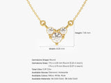 Trio Diamond Heart Necklace in 14k Solid Gold