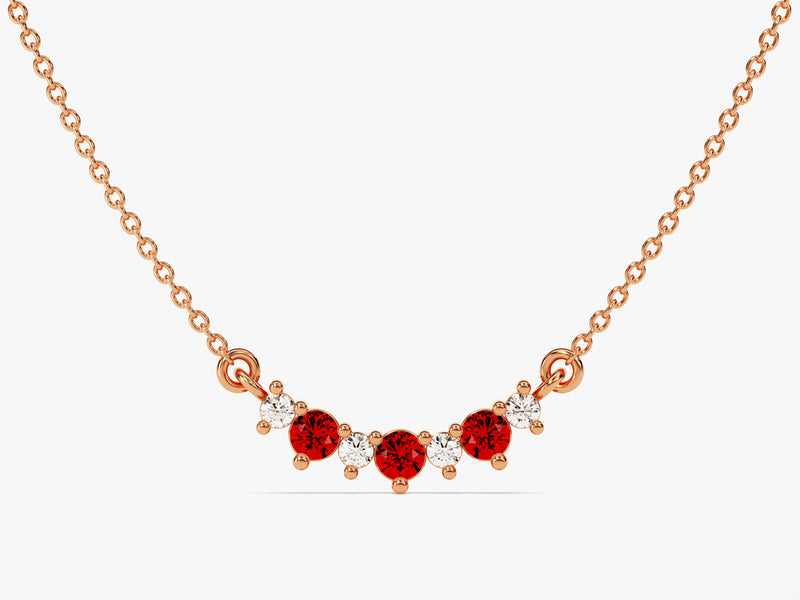 Birthstone Trio Prong Necklace