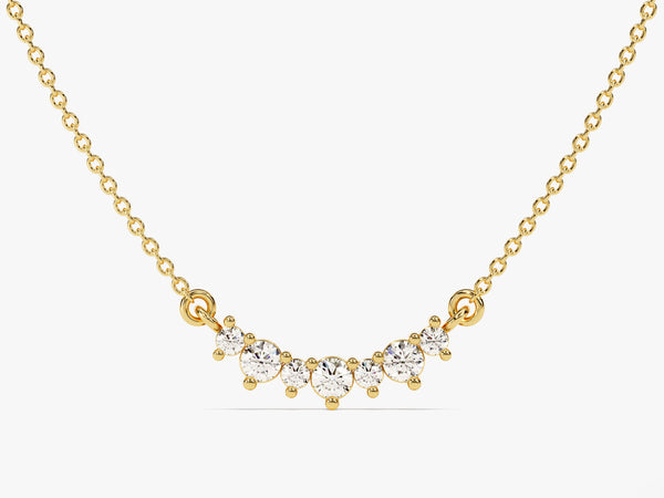 Diamond Birthstone Trio Prong Necklace in 14k Solid Gold