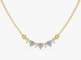 Alexandrite Trio Prong Necklace in 14k Solid Gold