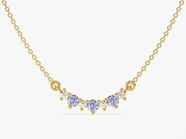 Birthstone Trio Prong Necklace