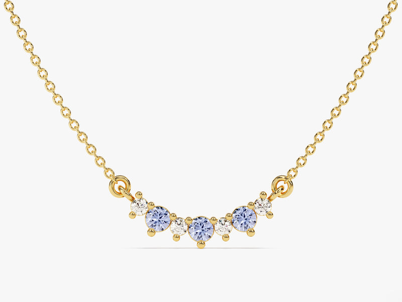 Birthstone Trio Prong Necklace