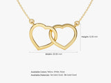 Interlocking Heart Necklace in 14k Solid Gold