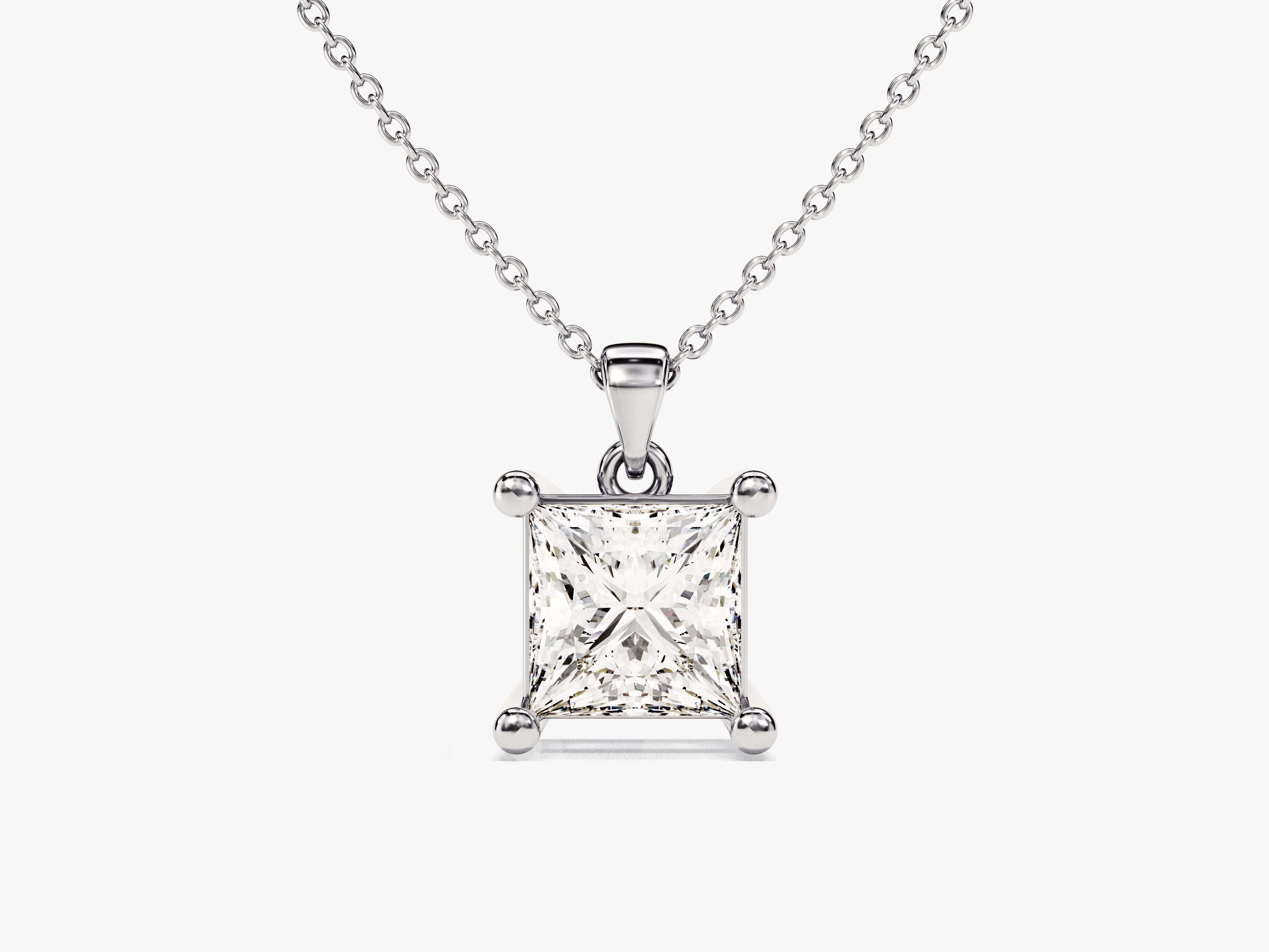 Princess cut diamond pendant necklace from jewelry firm