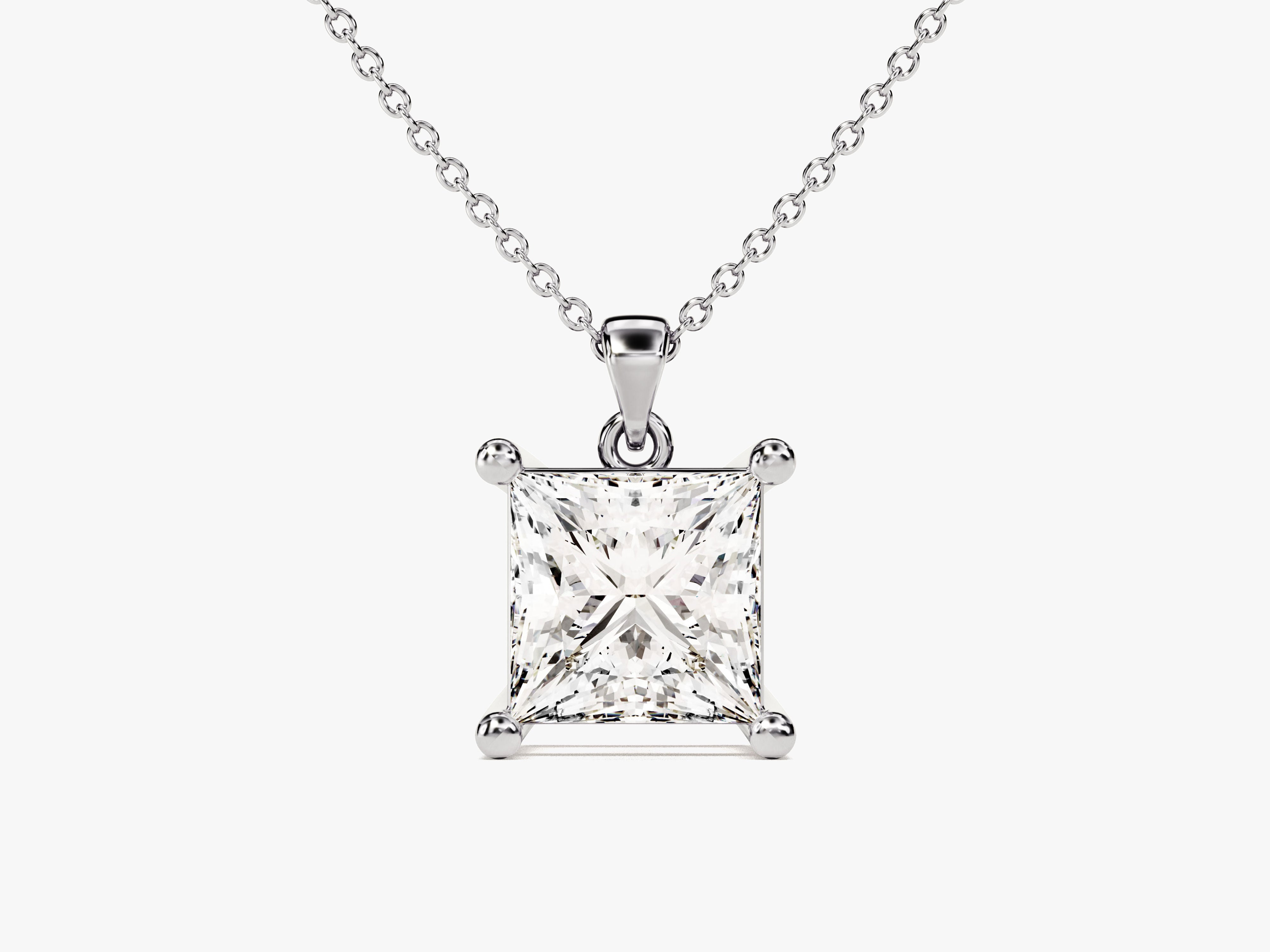 Princess cut diamond pendant necklace from jewelry firm
