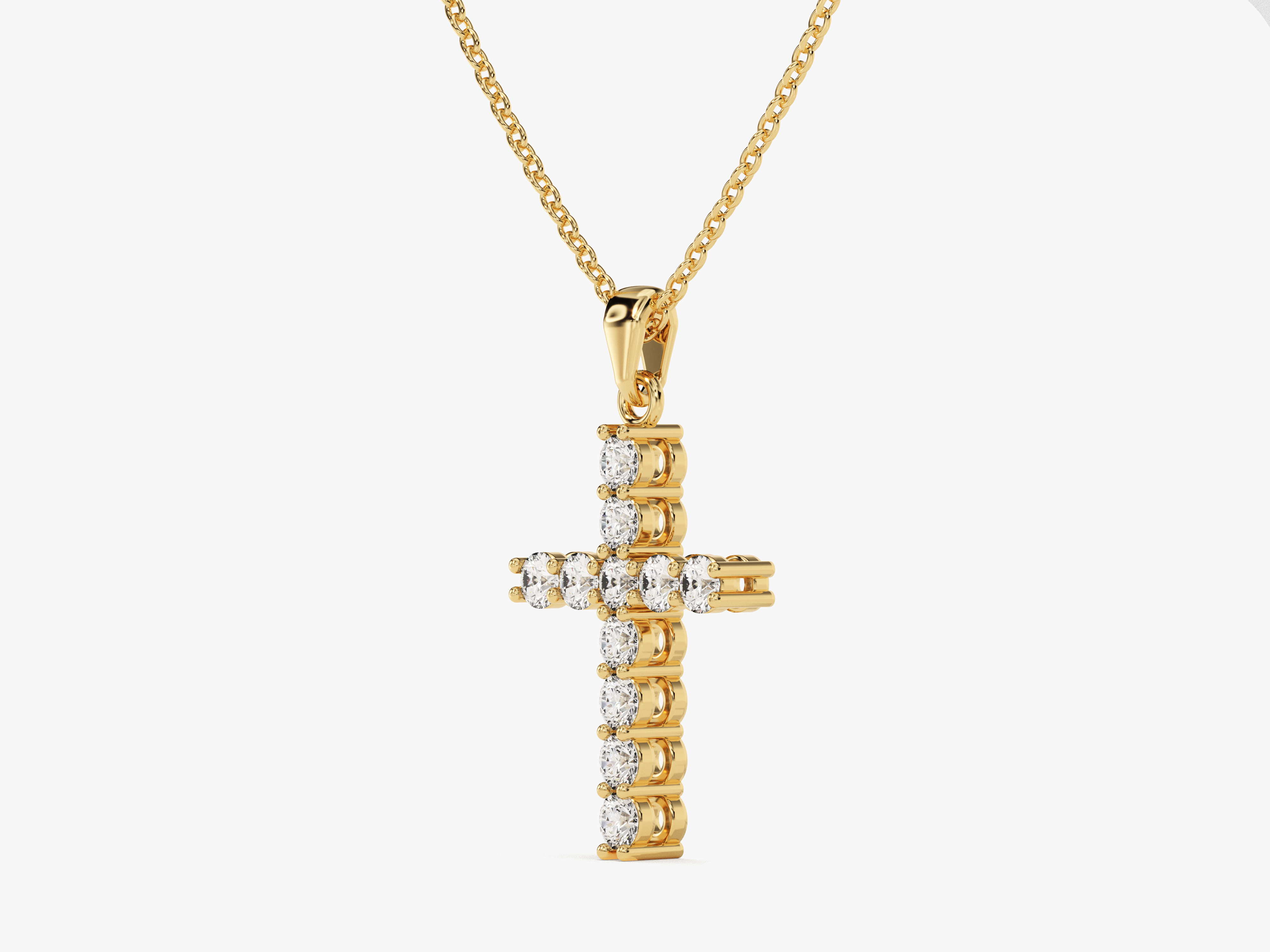 Gold diamond cross necklace jewelry