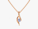 Single Stone Alexandrite Pendant Necklace in 14k Solid Gold