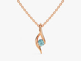 Single Stone Birthstone Pendant Necklace in 14k Solid Gold