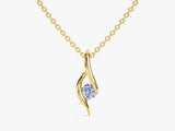 Single Stone Alexandrite Pendant Necklace in 14k Solid Gold