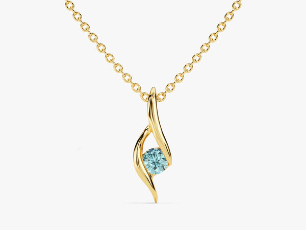 Single Stone Birthstone Pendant Necklace - Gold Vermeil