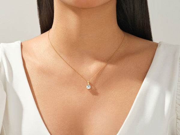 Prong Set Round Cut Solitaire Pendant (1.50 CT)