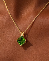 Double Bail Birthstone Solitaire Pendant Necklace