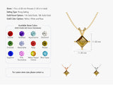 Double Bail Peridot Solitaire Pendant Necklace in 14k Solid Gold
