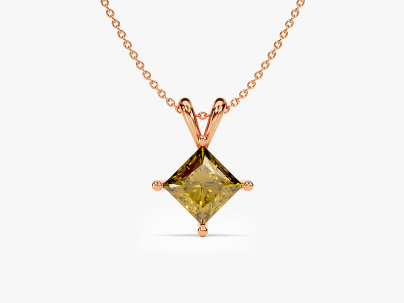 Double Bail Birthstone Solitaire Pendant Necklace