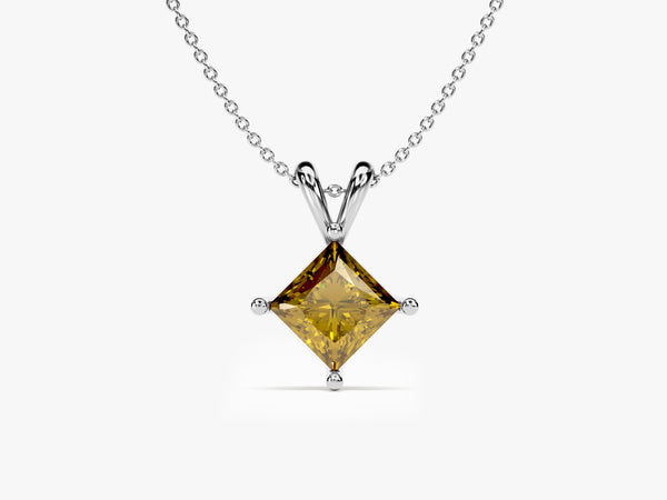 Double Bail Peridot Solitaire Pendant Necklace in 14k Solid Gold
