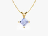 Double Bail Birthstone Solitaire Pendant Necklace