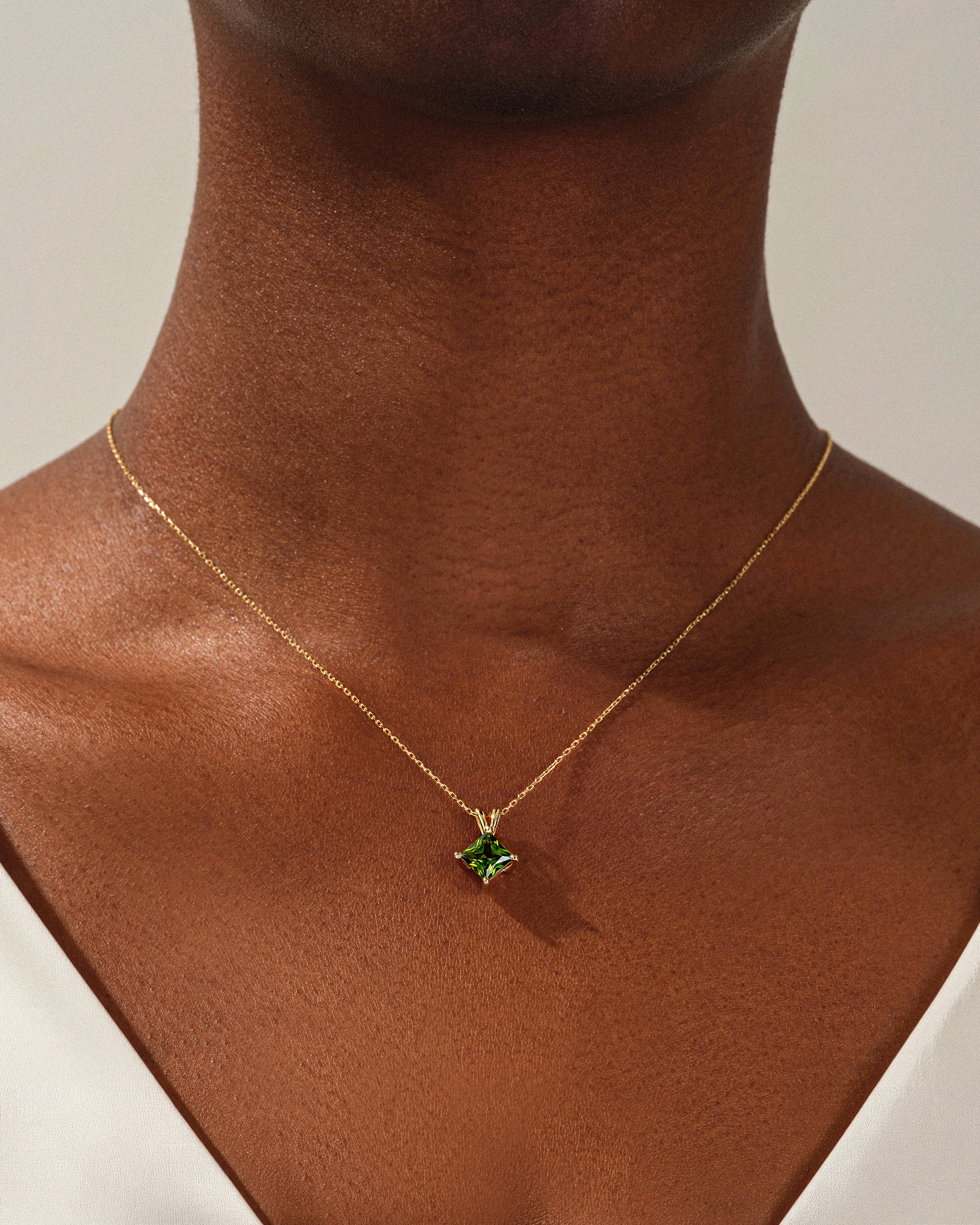 Double Bail Birthstone Solitaire Pendant Necklace