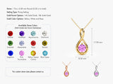 Infinity Solitaire Pink Tourmaline Necklace in 14k Solid Gold
