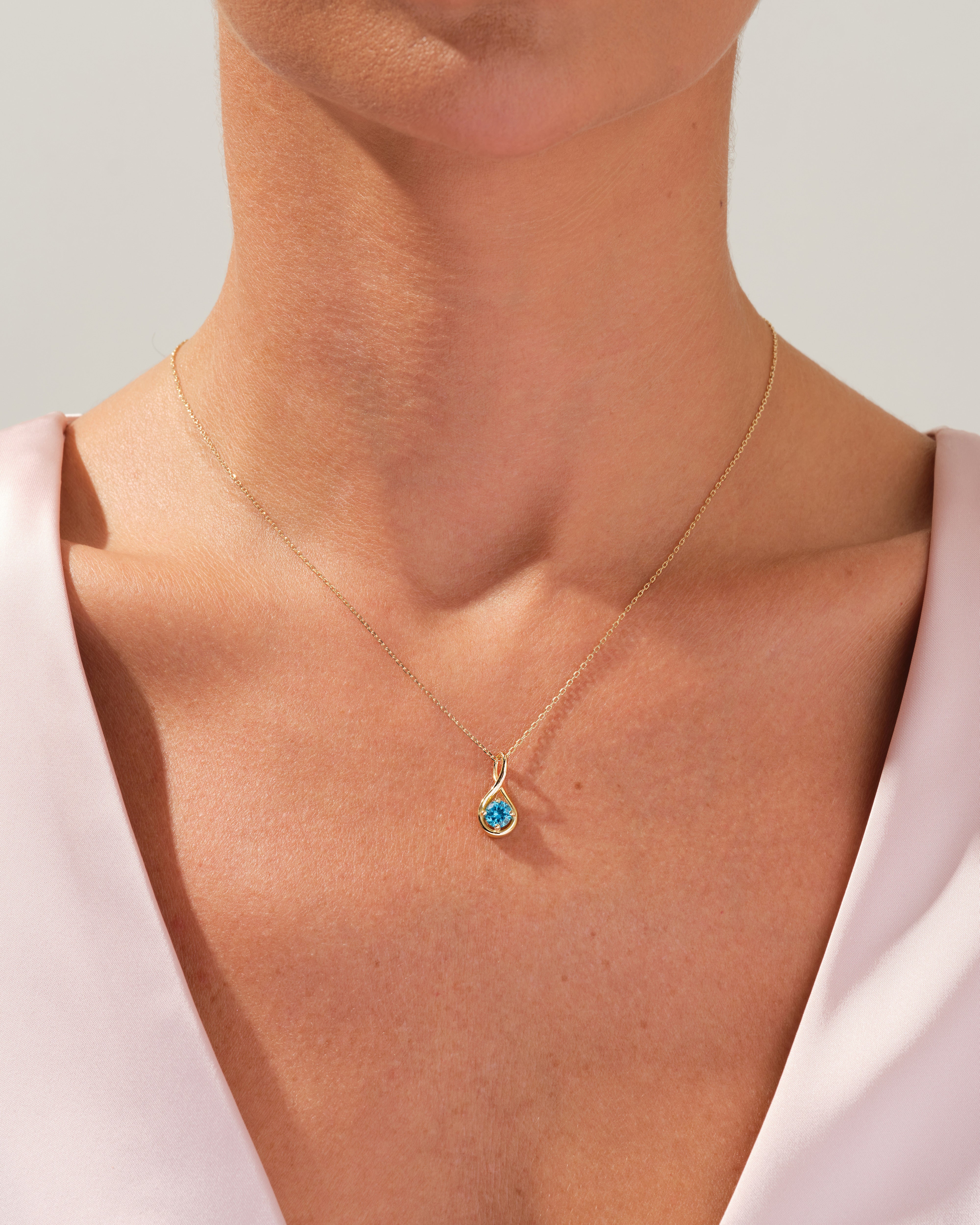 Infinity Solitaire Birthstone Necklace