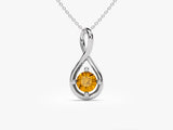 Infinity Solitaire Citrine Necklace in 14k Solid Gold