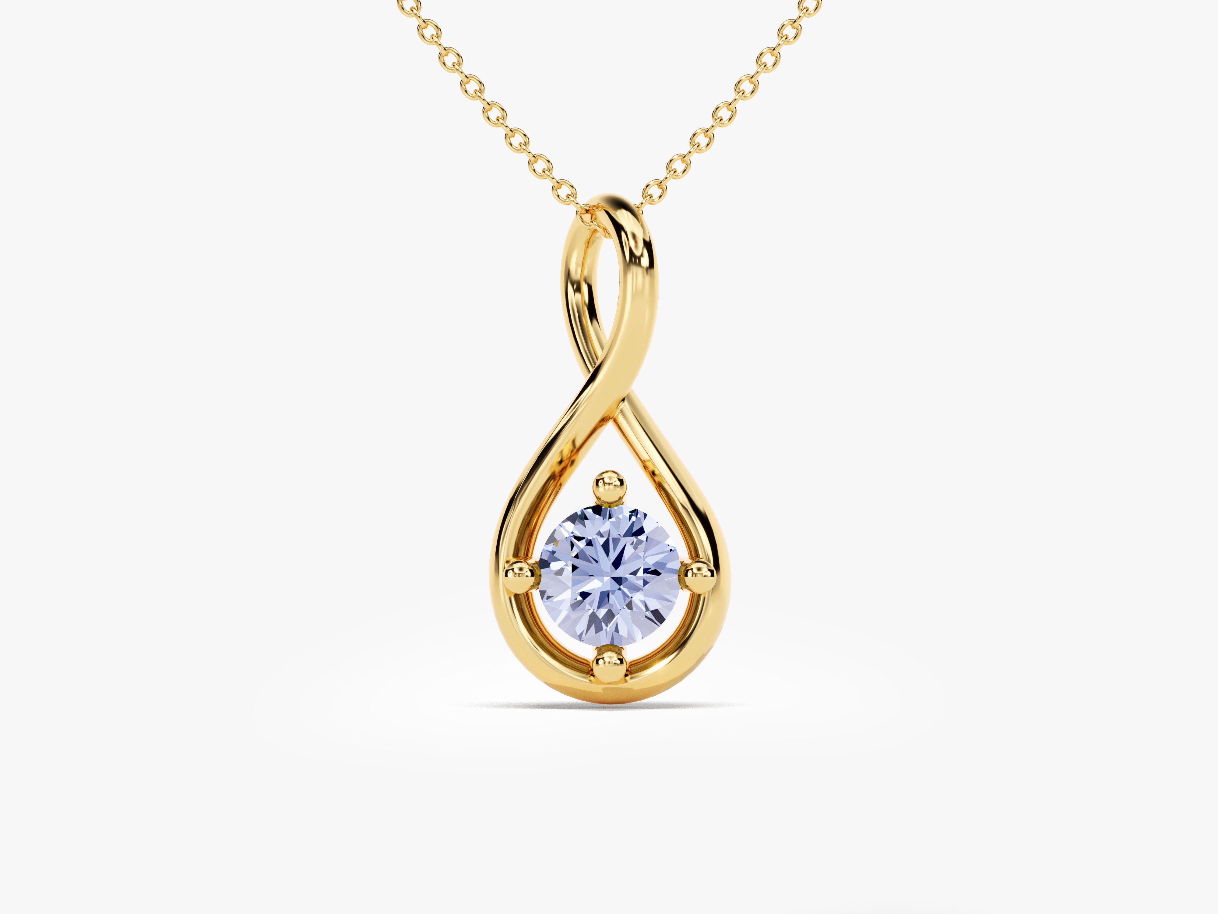 Infinity Solitaire Alexandrite Necklace in 14k Solid Gold