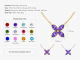 Marquise Cut Birthstone Clover Charm Necklace