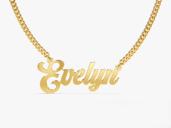 Cuban Chain Bold Name Necklace