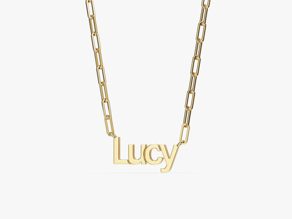 Paperclip Chain Bold Name Necklace