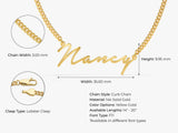 Cuban Chain Cursive Name Necklace