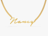 Cuban Chain Cursive Name Necklace