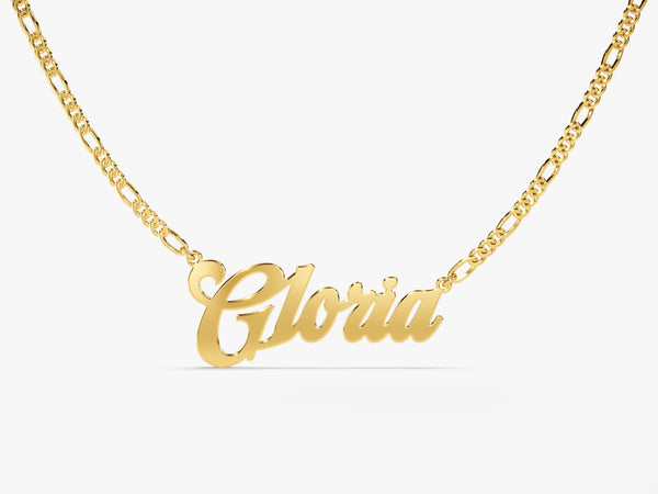 Figaro Chain Bold Name Necklace